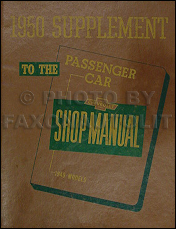 1950 Chevrolet Repair Shop Manual Original Supplement