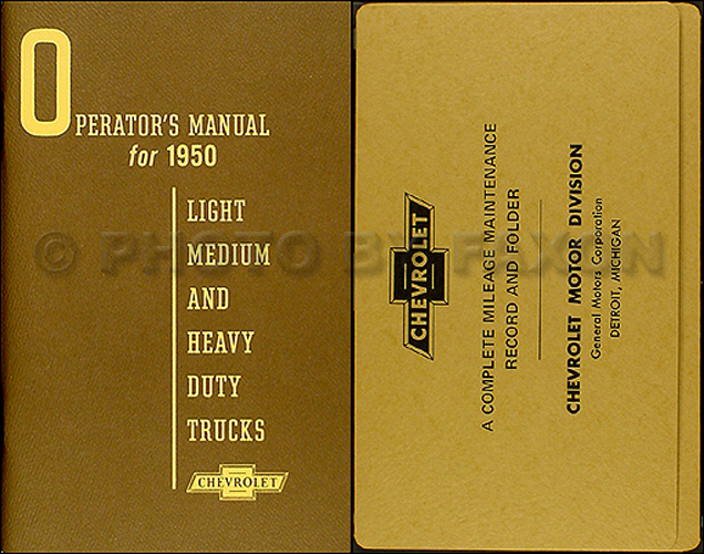 1950 Chevrolet Pickup & Truck Reprint Owner's Manual Package