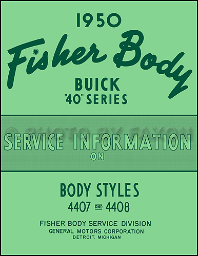 1950 Buick Special 40 Series Body Repair Manual Reprint