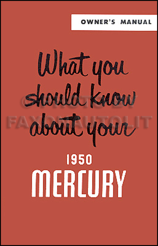 1950 Mercury Reprint Owner's Manual 50 -- All Models