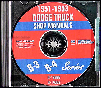 1951-1952-1953 Dodge Pickup & Truck CD-ROM Shop Manual 
