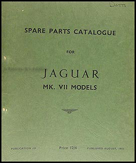 1951-1954 Jaguar Mark VII Parts Book Original