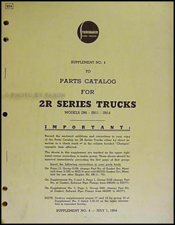 1951-1953 Studebaker 2R Series Trucks Parts Catalog Supplement #3