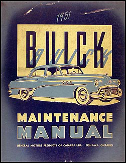 Canadian 1951 Buick Shop Manual Original 