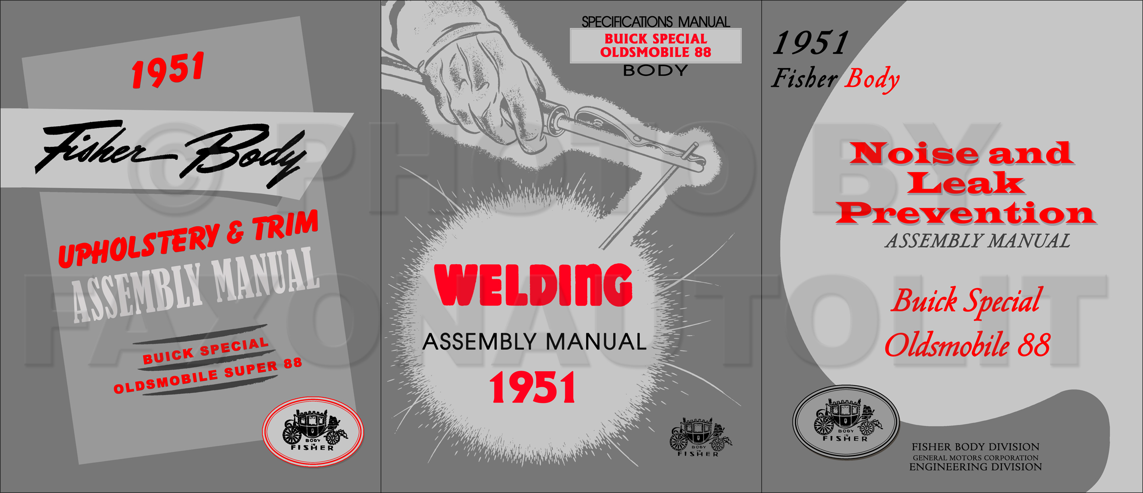 1951 Fisher Body Assembly Manual Set - Buick Special/Oldsmobile Super 88