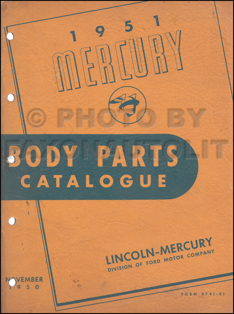 1951 Mercury Body Parts Book Original