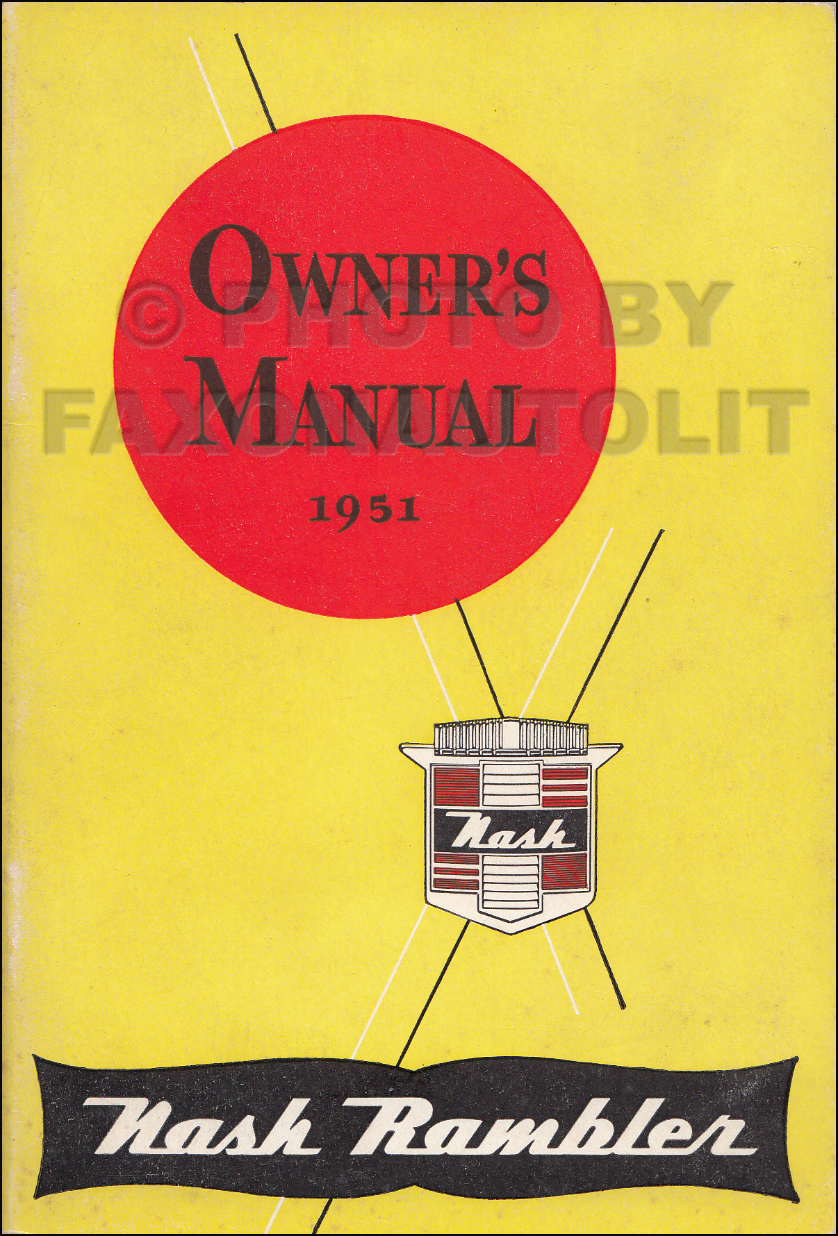 1951 Nash Rambler Owner's Manual Original Early Edition