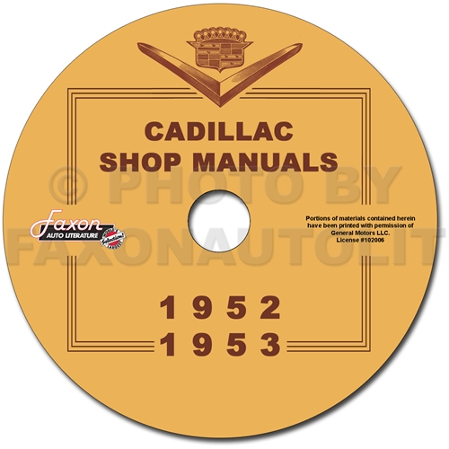 1952-1953 Cadillac CD Shop Manuals AND Parts Book Illustrated Master Catalog