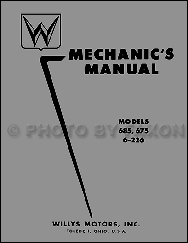 1952-1955 Willys Car Repair Manual Reprint 