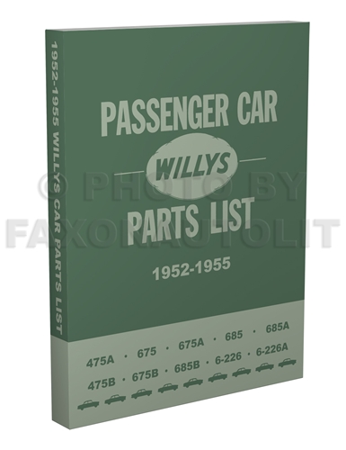 1952-1955 Willys Aero Car Master Parts Book Reprint