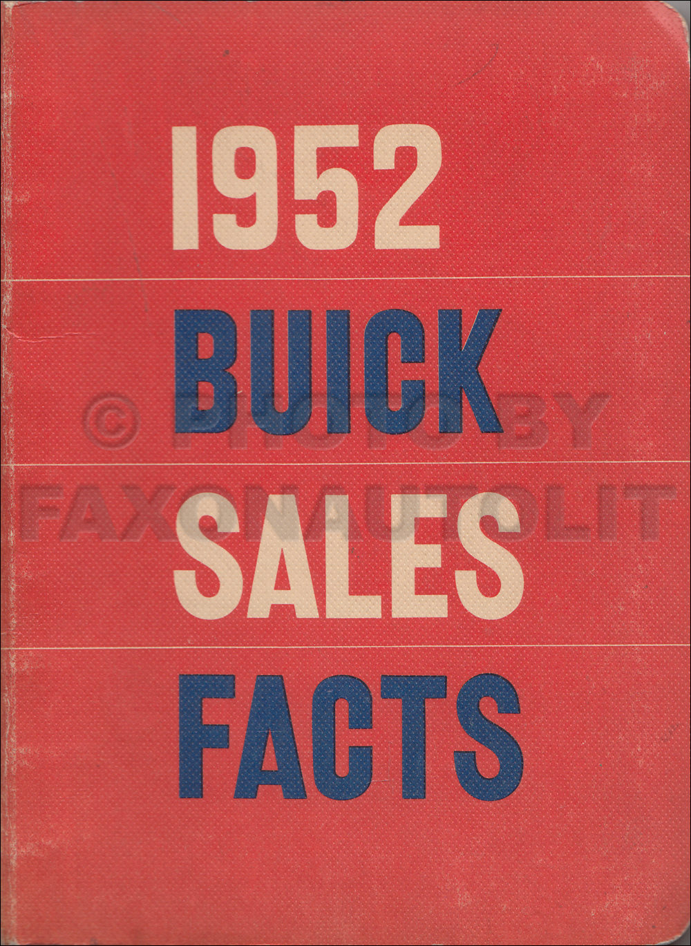 1952 Buick Sales Facts Book Original
