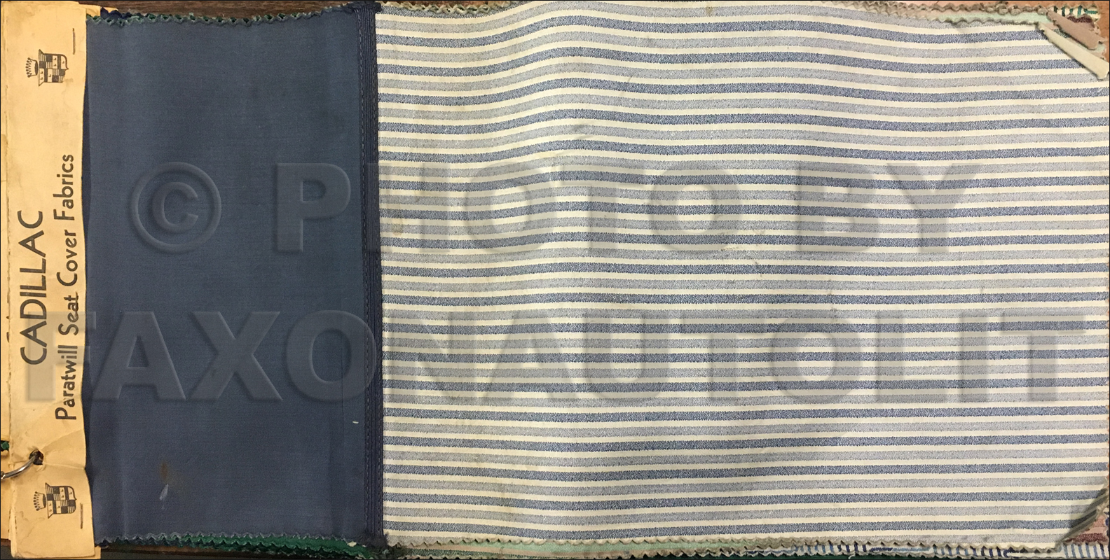 1952 Cadillac Seat Cover Fabric Samples