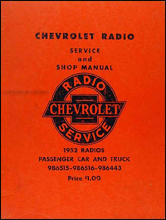 1952 Chevy Radio Manual Original Car & Truck