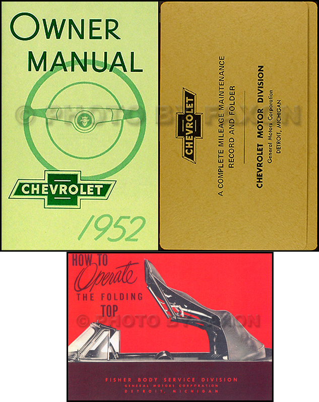 1952 Chevrolet Convertible Owner's Manual Set Styleline Deluxe