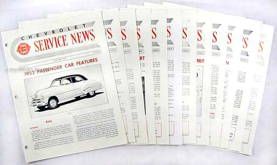 1952 Chevrolet Service News (12 issues) reprint
