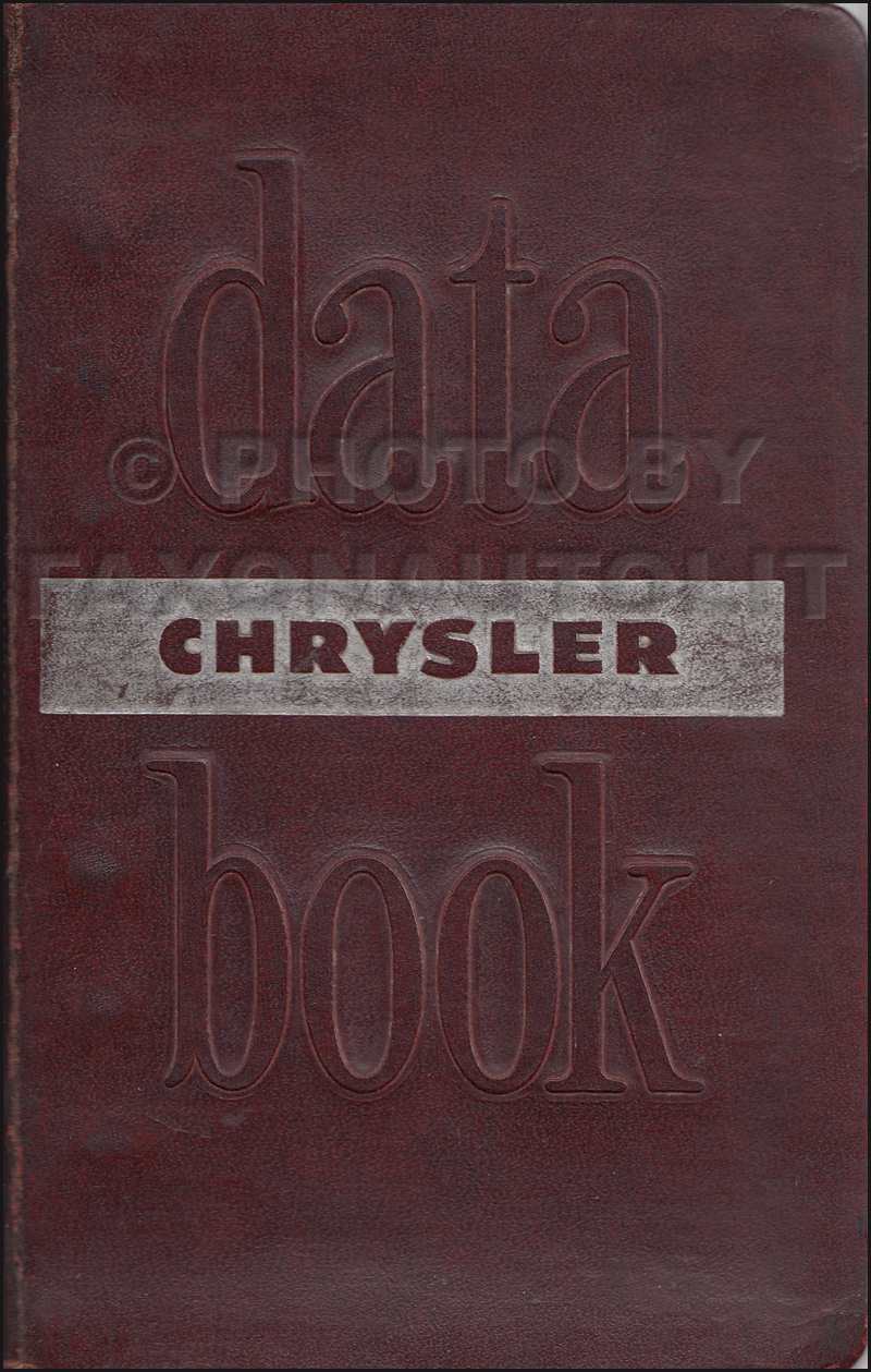 1952 Chrysler Data Book Original