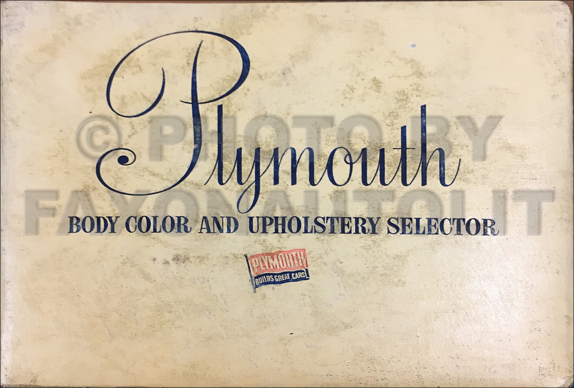 1952 Plymouth Exterior Color Dealer Album Original