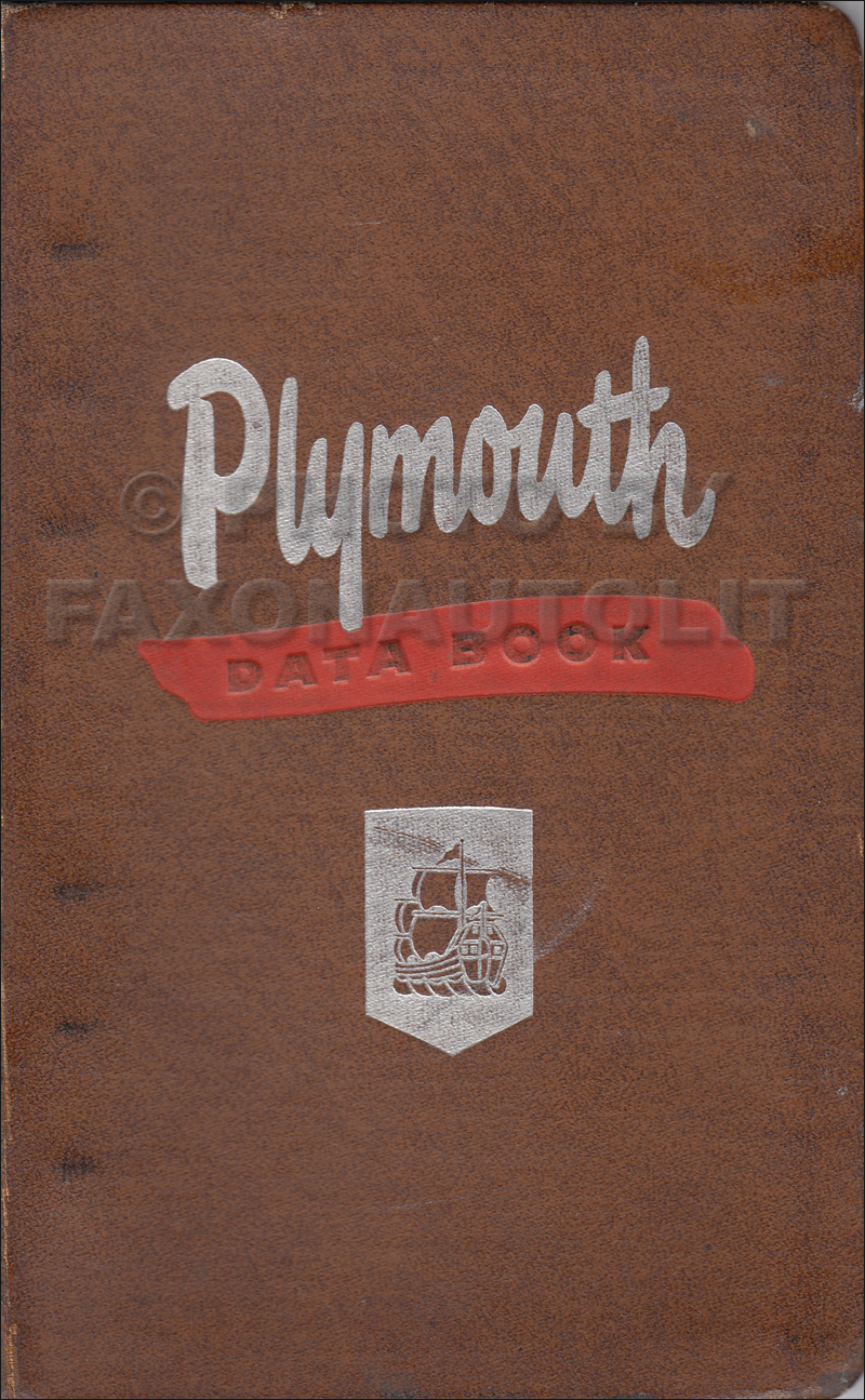 1952 Plymouth Data Book Original