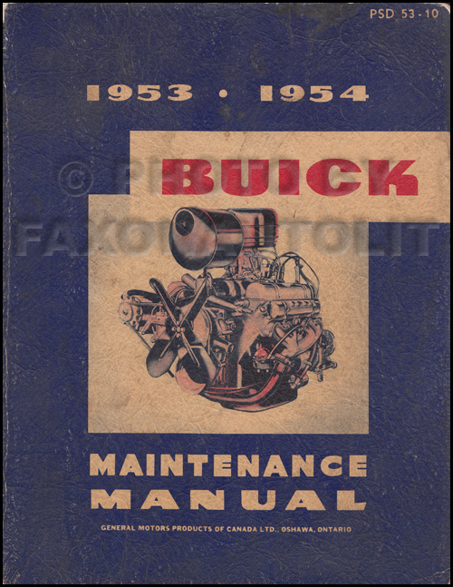 1954 Buick Shop Manual Original--All Models