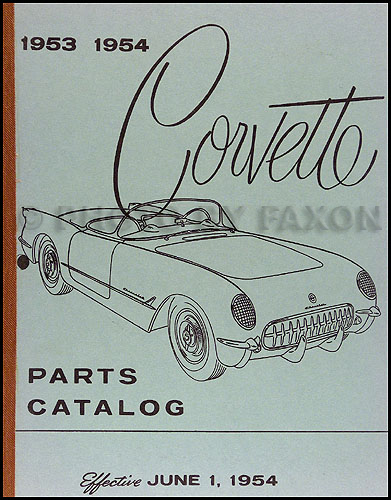 1953-1954 Chevrolet Corvette Parts Book Reprint