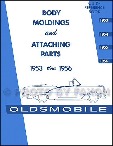 1953-1956 Oldsmobile Body Molding and Clips Parts Catalog Reprint