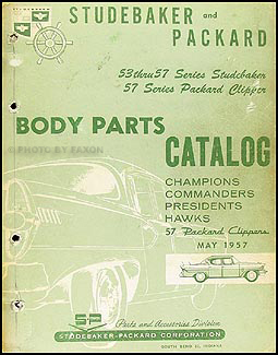 1953-1957 Studebaker & Packard Body Parts Catalog Original 