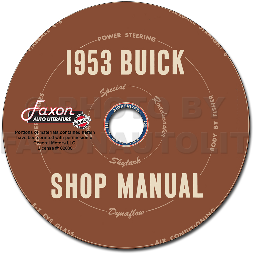 1953 Buick CD-ROM Repair Shop Manuals for all models