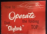 1953 Buick Skylark Convertible Top Owner's Manual Original