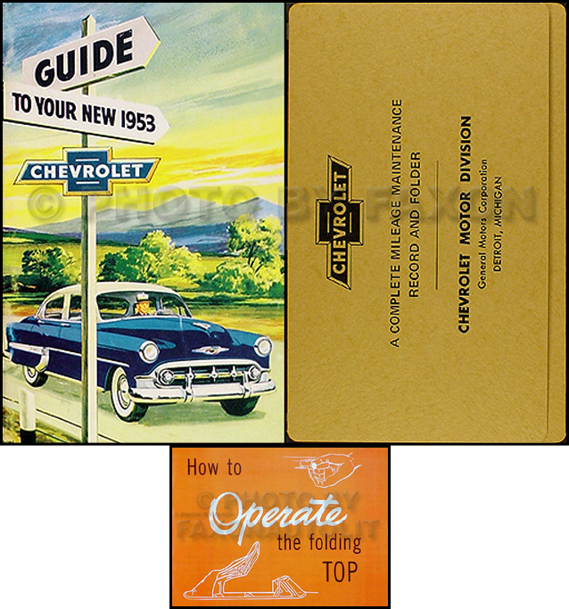 1953 Chevrolet Car Convertible Owner's Manual Reprint Set