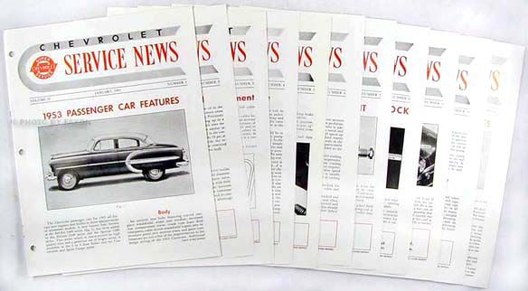 1953 Chevrolet Service News reprint (10 issues on 1953 & 2 on 1954)