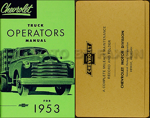 1953 Chevrolet Pickup Truck Owners Manual 