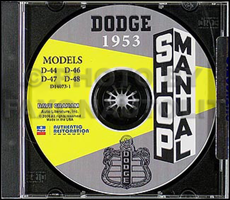 1953 Dodge Car Shop Manual on CD-ROM