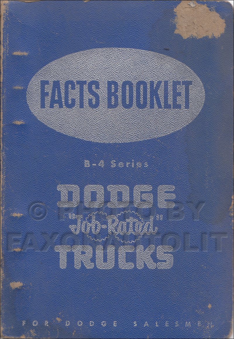 1953 Dodge Truck Data Book Original