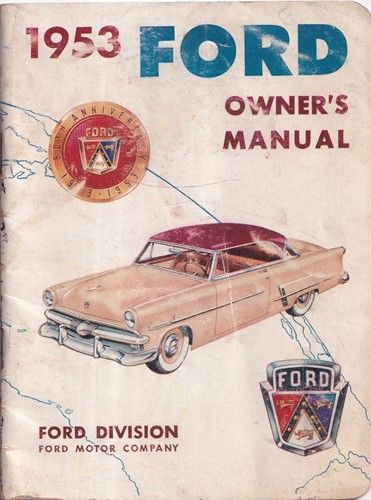1953 Ford Car Owner's Manual Original