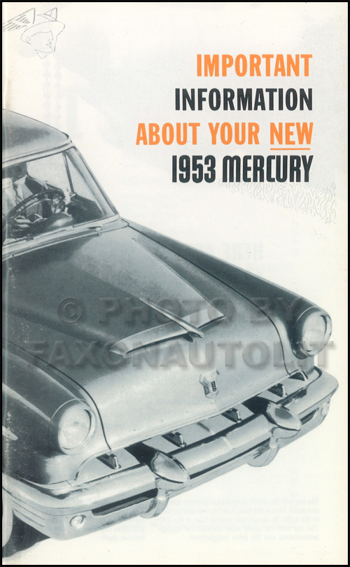 1953 Mercury Owner's Manual Reprint