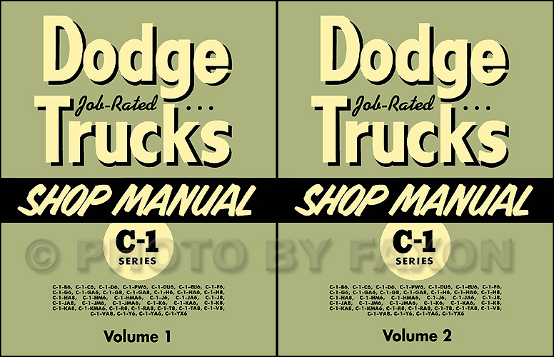 1954-1955 Dodge C-1 Truck Shop Manual Reprint 2 Volume Set 
