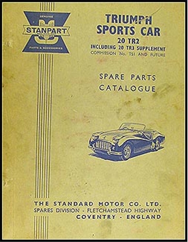 1954-1957 Triumph TR2 and TR3 Parts Book Original