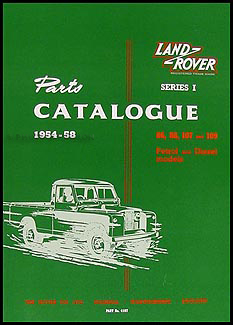1954-1958 Land Rover Series I Parts Book Reprint