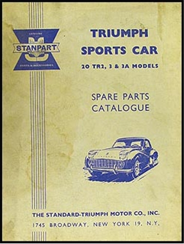 1954-1961 Triumph TR2 TR3 TR3A Parts Book Original