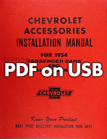 1949-1954 Chevrolet Car & Truck Accessory Installation Manuals on USB
