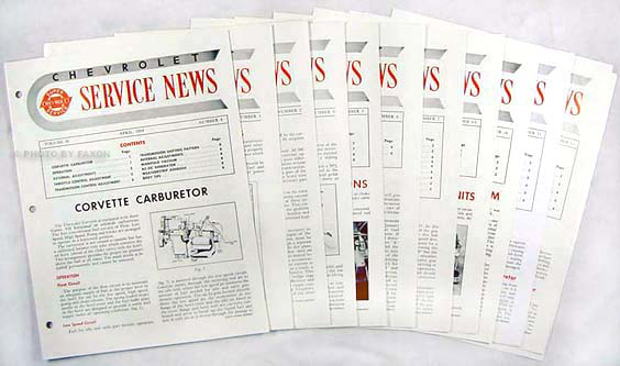 1954 Chevrolet Service News reprint (10 issues on 1954, 2 on 1955)