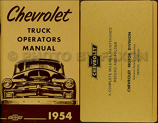 1954 Chevrolet Pickup & Truck Reprint Owner's Manual Package