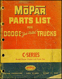 1954 Dodge Pickup and Truck Parts Book Original