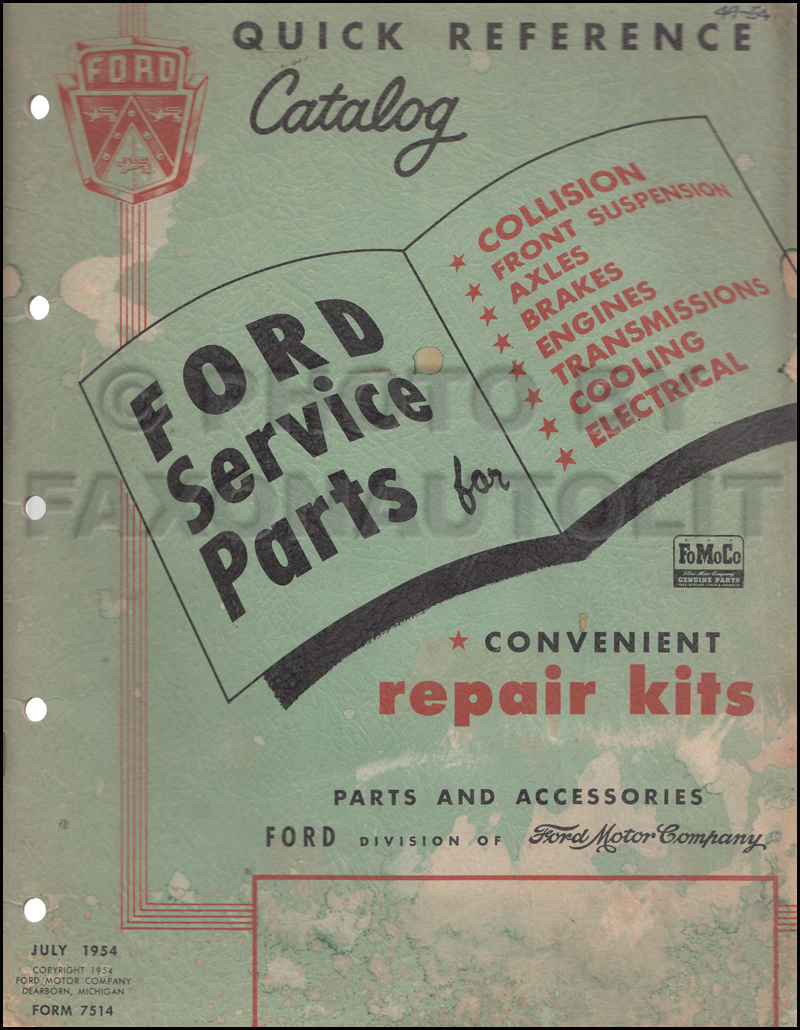 1949-1954 Ford Quick Reference Parts Catalog Original