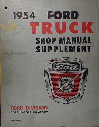 1954 Ford Pickup & Truck Shop Manual Original Supplement