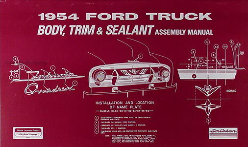1954 Ford Pickup and Panel Truck Body, Trim & Sealant Assembly Manual