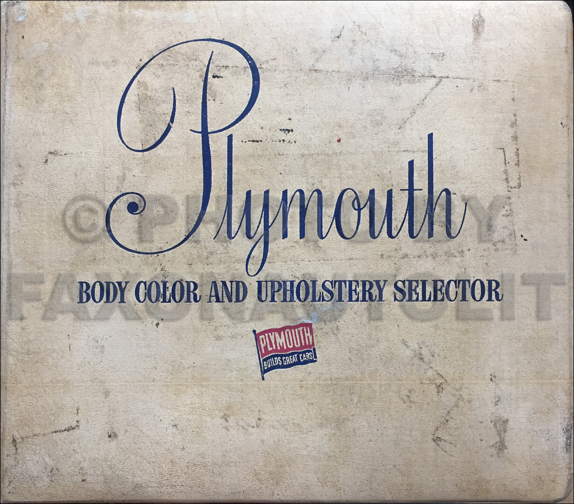 1954 Plymouth Color & Upholstery Dealer Album Original