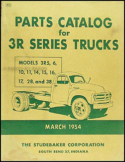 1954 Studebaker 3R Pickup & Truck Parts Book Original