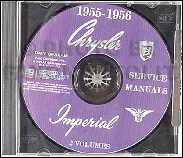 1955-1956 Chrysler Repair Shop Manuals CD-ROM Windsor New Yorker 300 Imperial