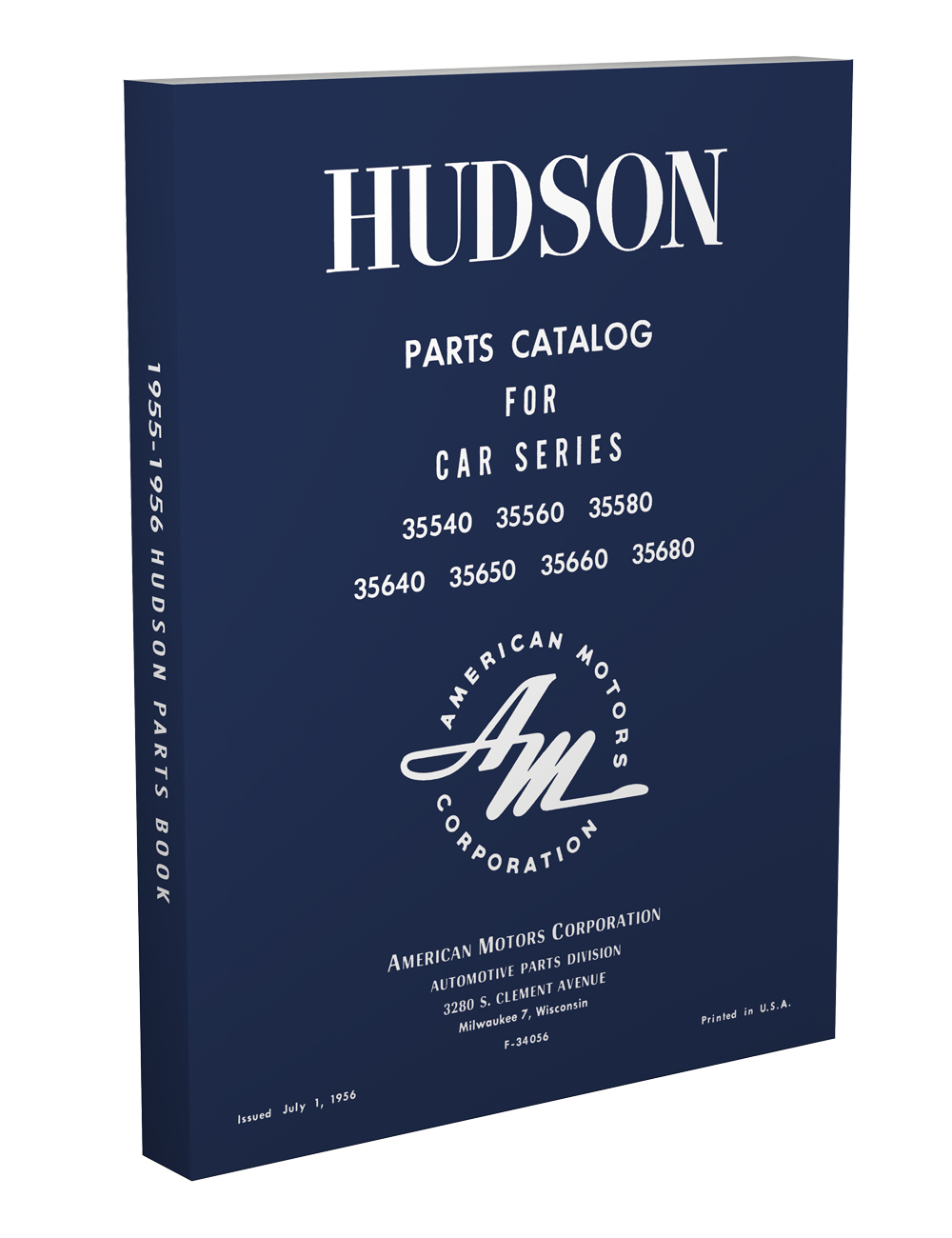 1955-1956 Hudson Hornet & Wasp Master Parts Book Reprint 